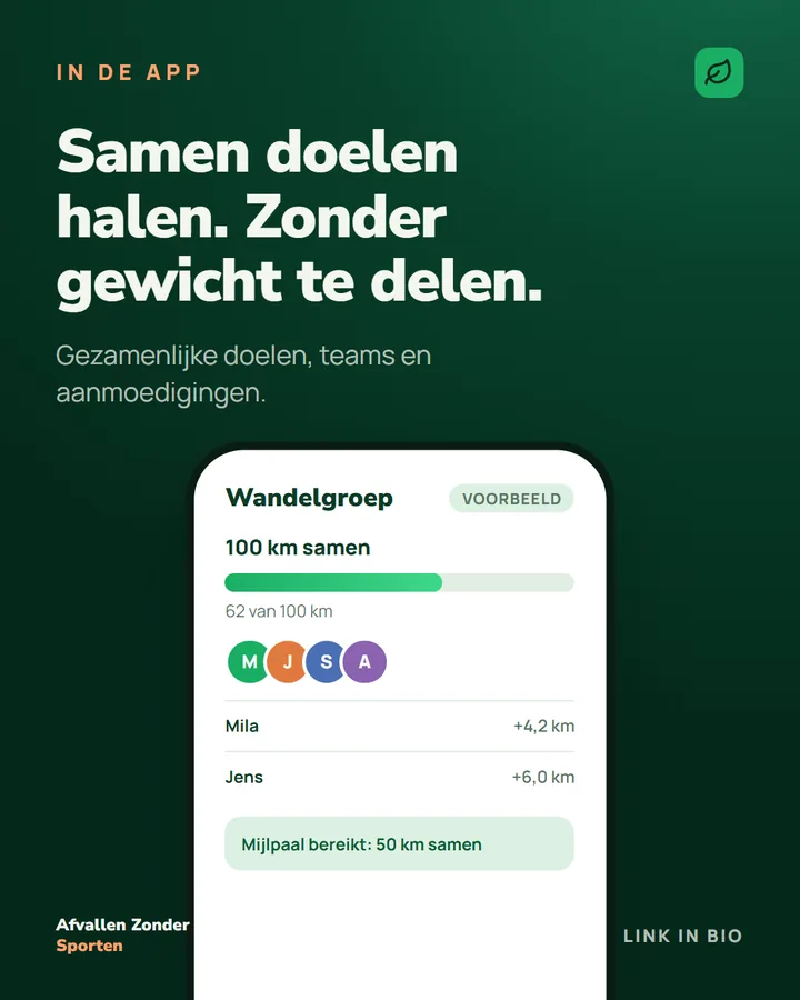 Post over de app: samen doelen halen, zonder je gewicht te delen