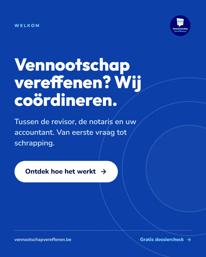 Welkomstpost van Vennootschap Vereffenen: uw vennootschap vereffenen, wij coördineren